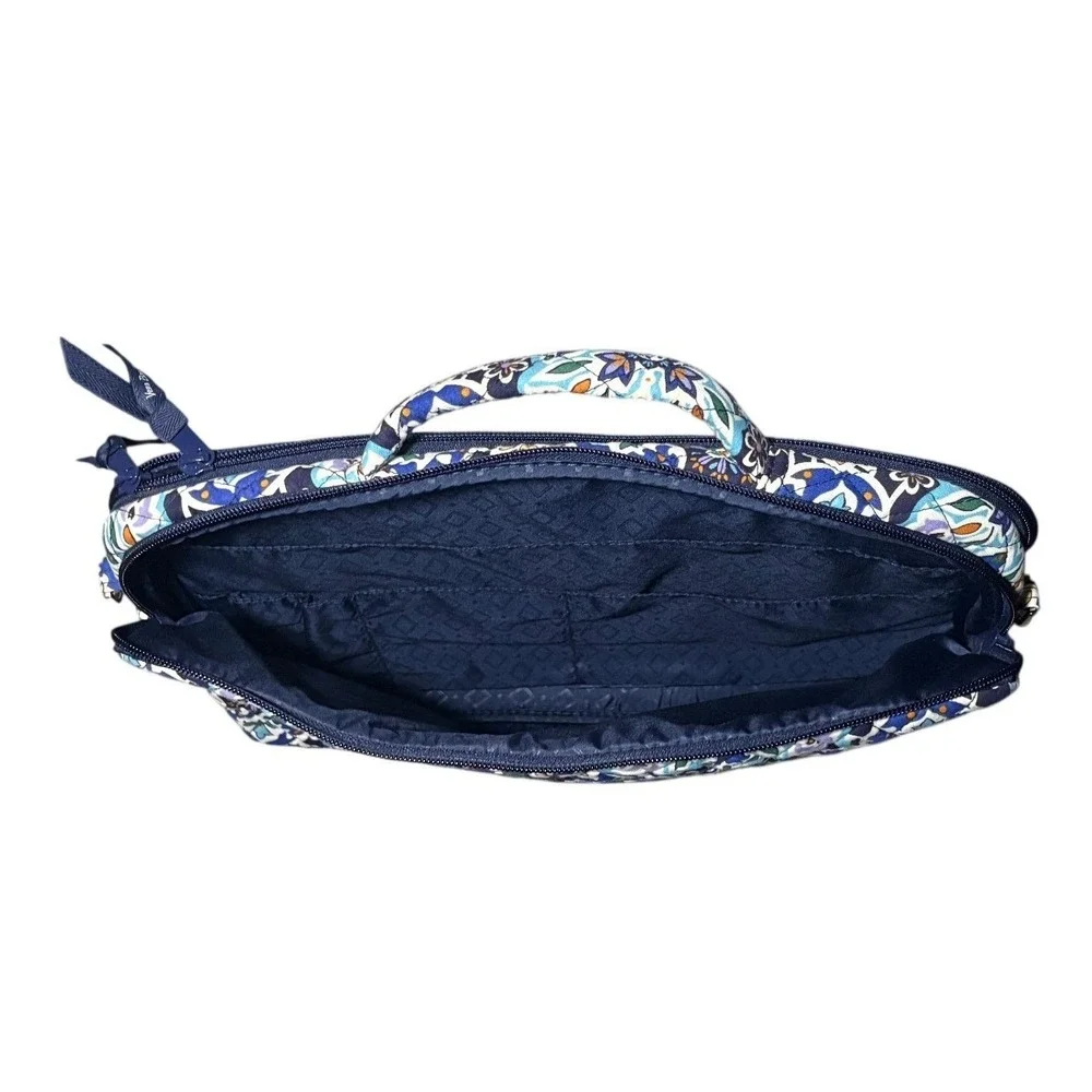 Vera Bradley Lisbon Medallion Cool Laptop Bag Case 14" Blue White - Picture 5 of 6